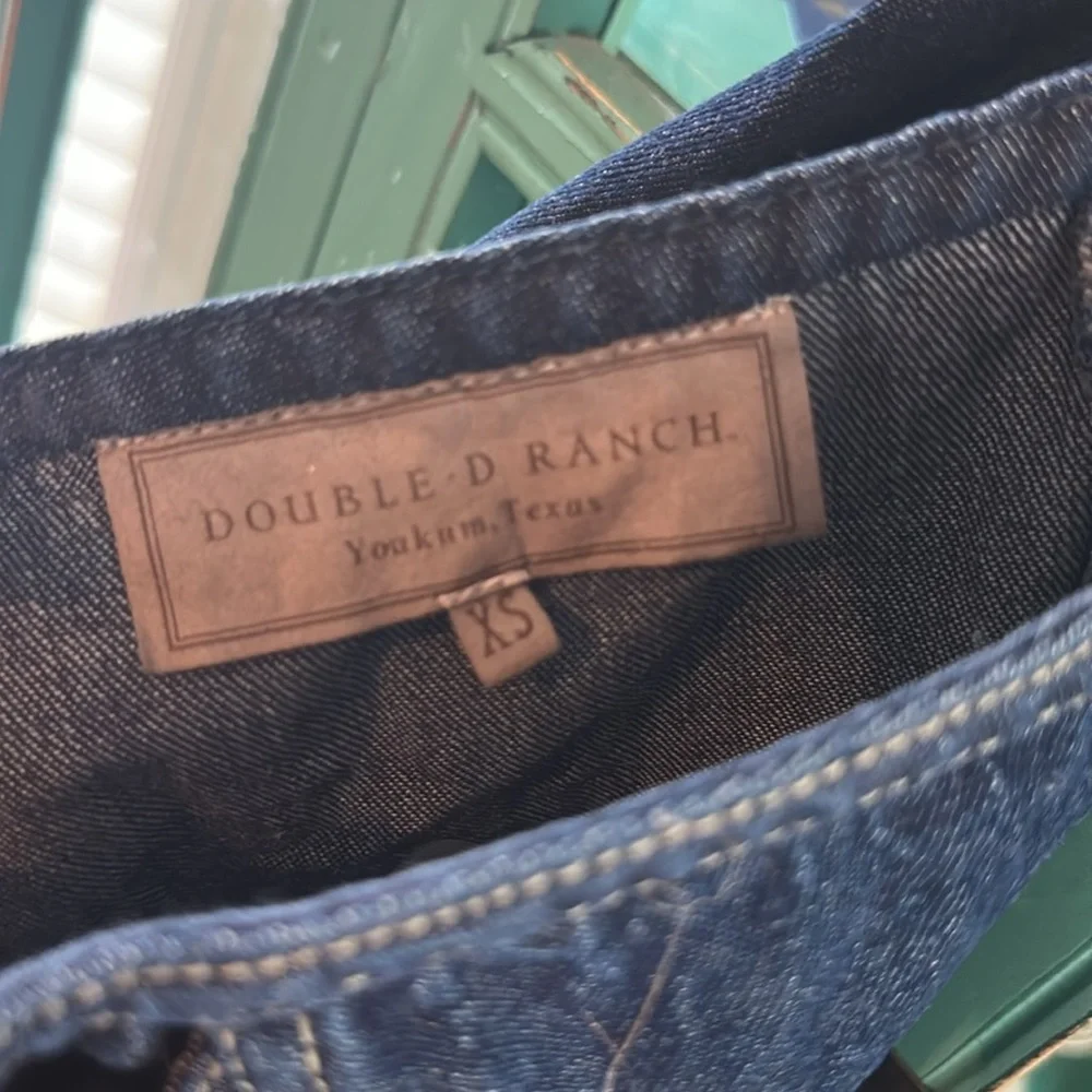 Vintage Double D Ranch Denim Maxi Skirt – Rare Embellished Western Boho Couture - Picture 6 of 6